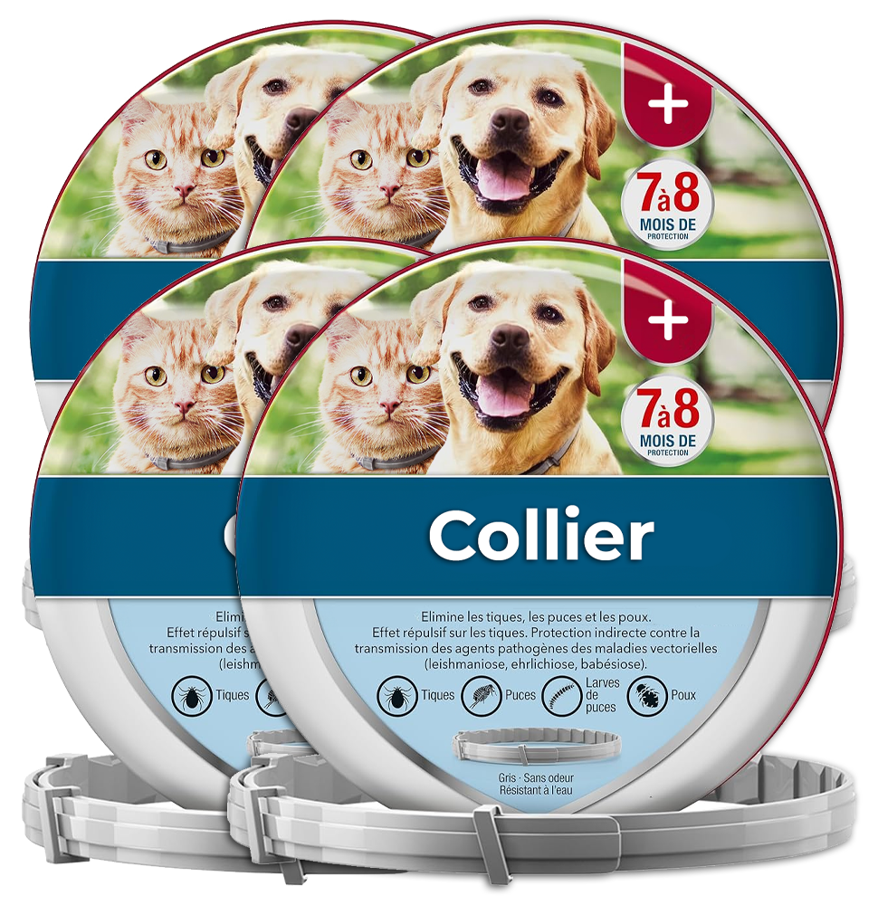 4 collares antipulgas y garrapatas